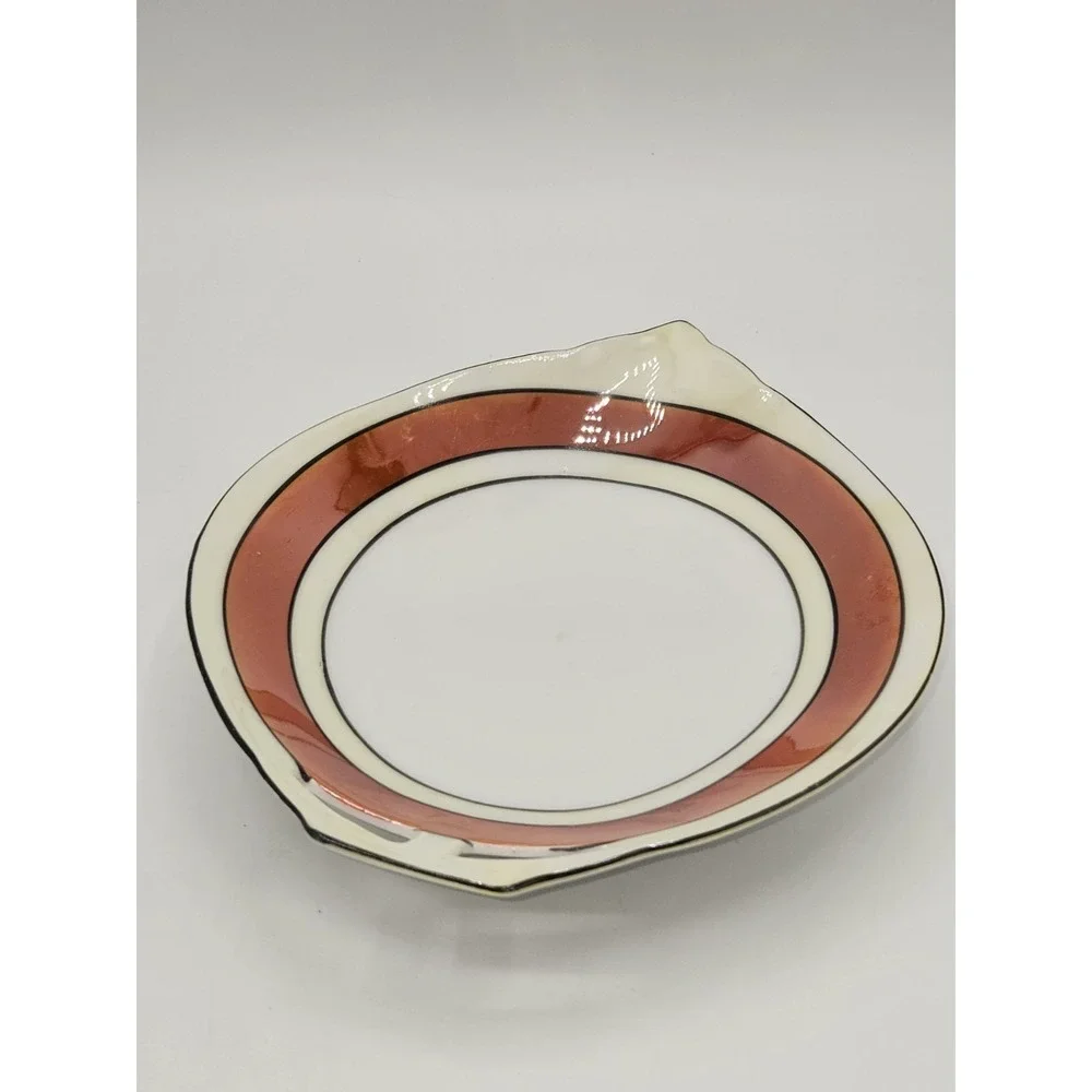 Bavaria Germany US Zone Porcelain Bonbon Relish Dish Copper Luster‎ 7.25